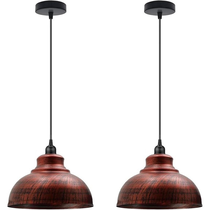 Ensemble de 2 luminaires suspendus Modern Modern, Rouge rustique
