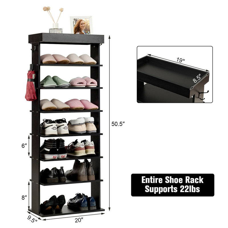 14 - Pair Shoe Rack, Black