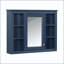 Pharmacie murale 35x28 avec 6 tablettes ouvertes et tablettes réglables - bleu-130039752