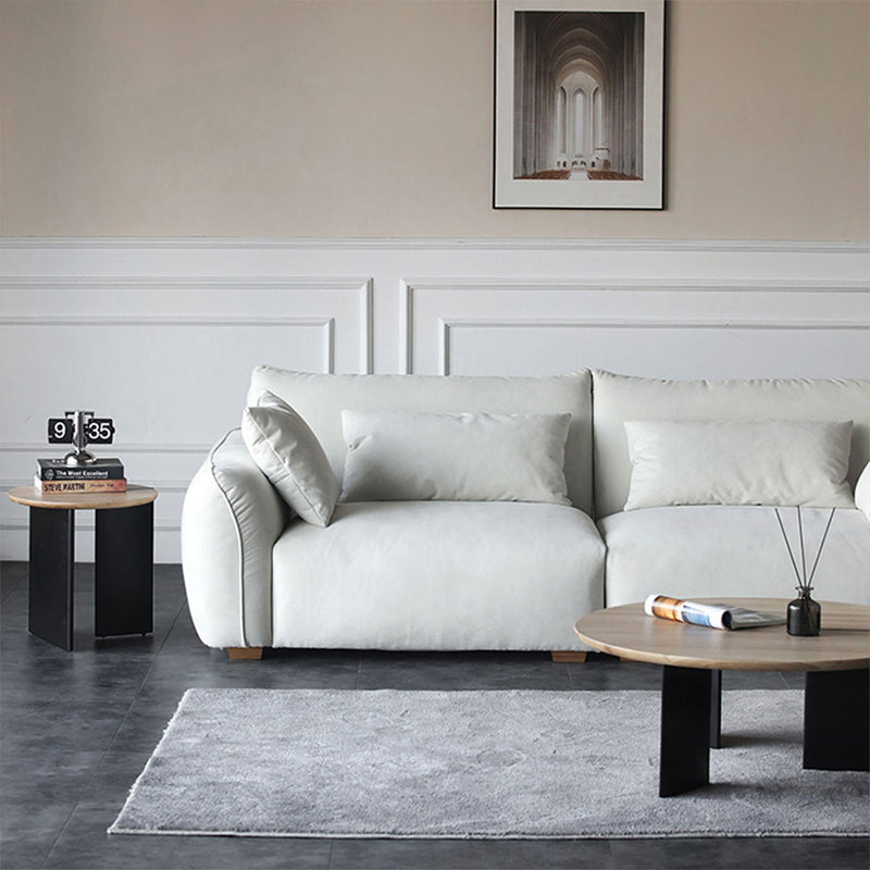 Canapé modulaire en polyester blanc avec coussins