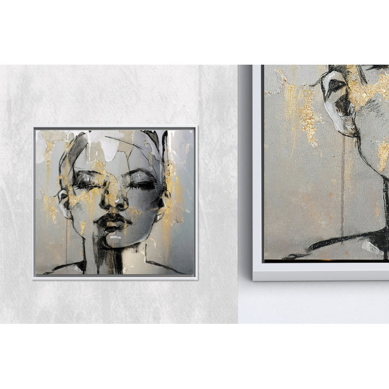 Toile imprimée: Portrait de femme abstrait, portrait de maison moderne, 1P, H: 19,8 po x l: 19,8 po