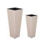 Ensemble de pots de fleurs d'extérieur en osier, 2 pièces, beige