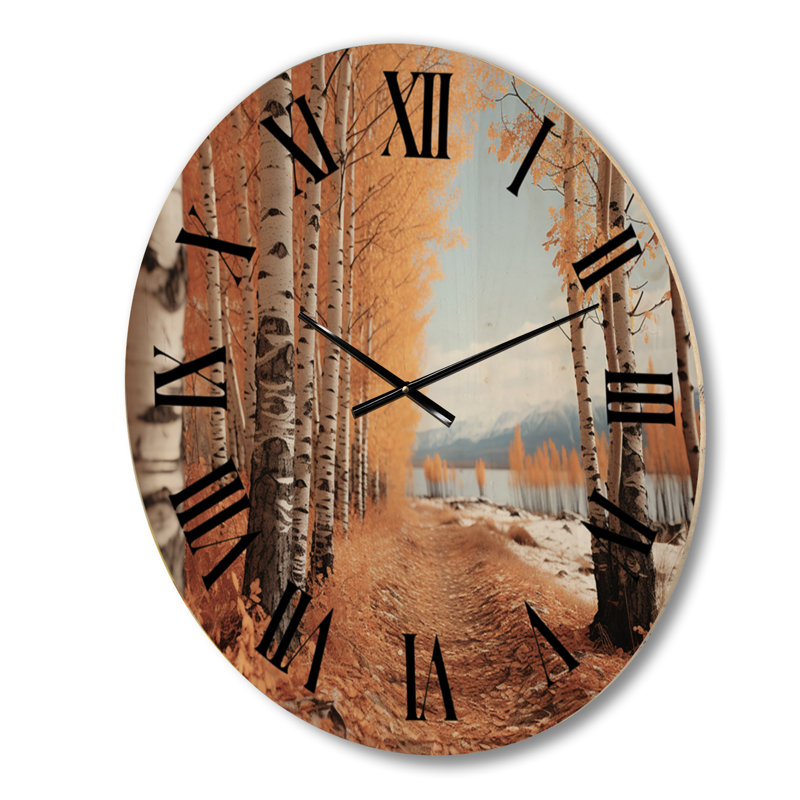 Horloge murale en bois massif Watertown, Moyenne