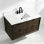 Meuble-lavabo flottant moyen en bois 48 po avec plateau en marbre d'ingénierie de 48 po-156597430