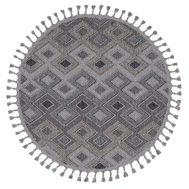 Luxurious Round Area Rug, Grey, 31.5 inches Diameter | 100% Polypropylene, 1500 g/m² | Pile Height: 0.3 inches, Durable Jute Backing | Soft, Stylish, and Easy to Clean for Modern Living Spaces & Bedrooms
