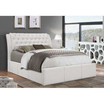 Lit plateforme en tissu d’ameublement Antoniu