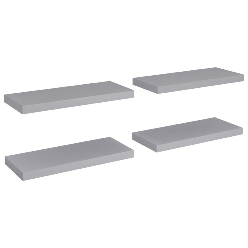 Ensemble de 4 tablettes flottantes Maeve, gris, cadre robuste, 24 pouces