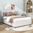 Wildo Linen Upholstered Platform Bed with Trundle And Headboard-874361540-874361542