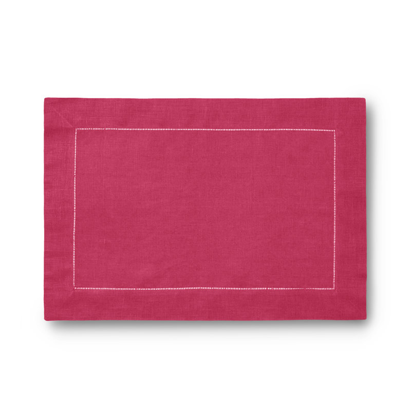 Festival Linen Rectangle Placemats, Raspberry