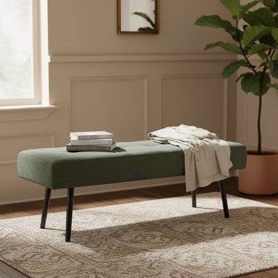 Corduroy Upholstered Bench, Modern Ottoman, Suitable For Multiple Areas, Suitable For Bed Foot by Red Barrel Studio