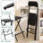 Upholstered Padded Folding Bar Stools with Footrest-1837202115