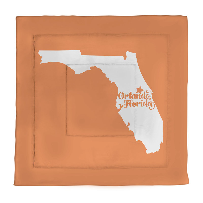 Orlando Polyester Comforter, Orange