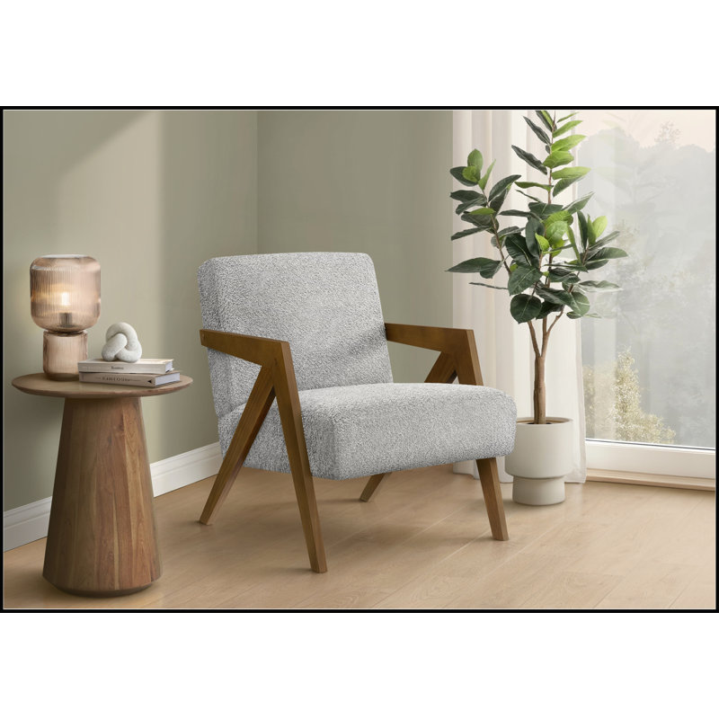 Chaise d'appoint moderne rembourrée pour le confort du salon et de la chambre à coucher, Light Grey