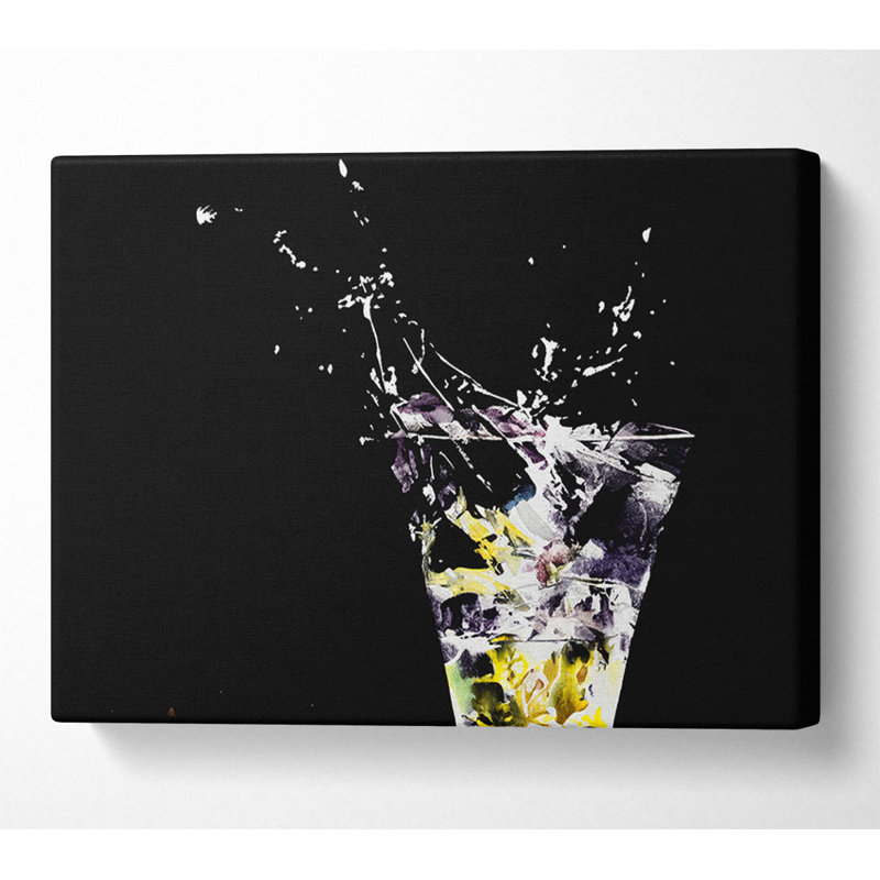 Gin And Tonic Splash - Wrapped Canvas Print, 66cm H x 106.6cm W x 10cm D