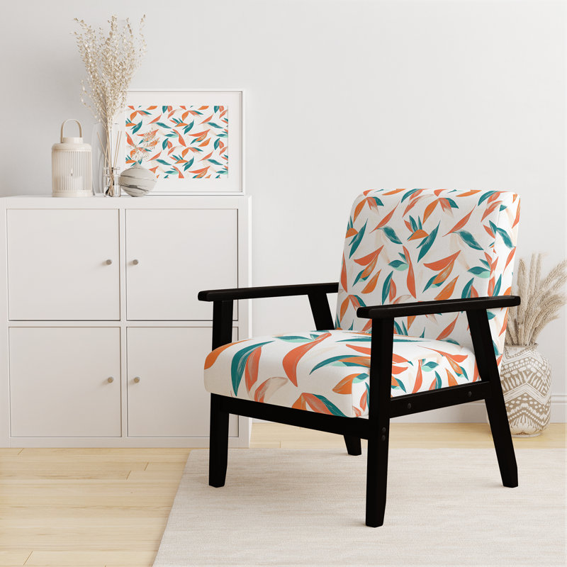 Chaise rembourrée Coastal - Fauteuil Paradise Petal, Accoudoirs carrés noirs