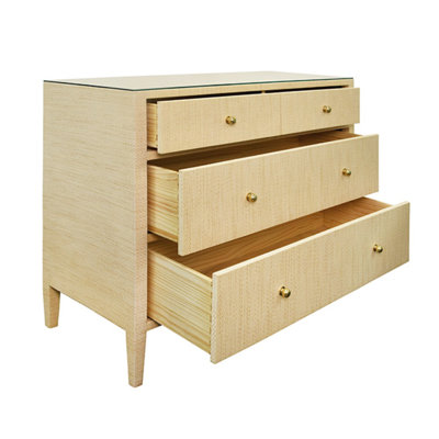 Four Drawer Chest with Glass Top