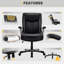 181kg Capacity  Ergonomic PU Leather Office Chair, Adjustable Lumbar Support & Flip-Up Arms-2032688082