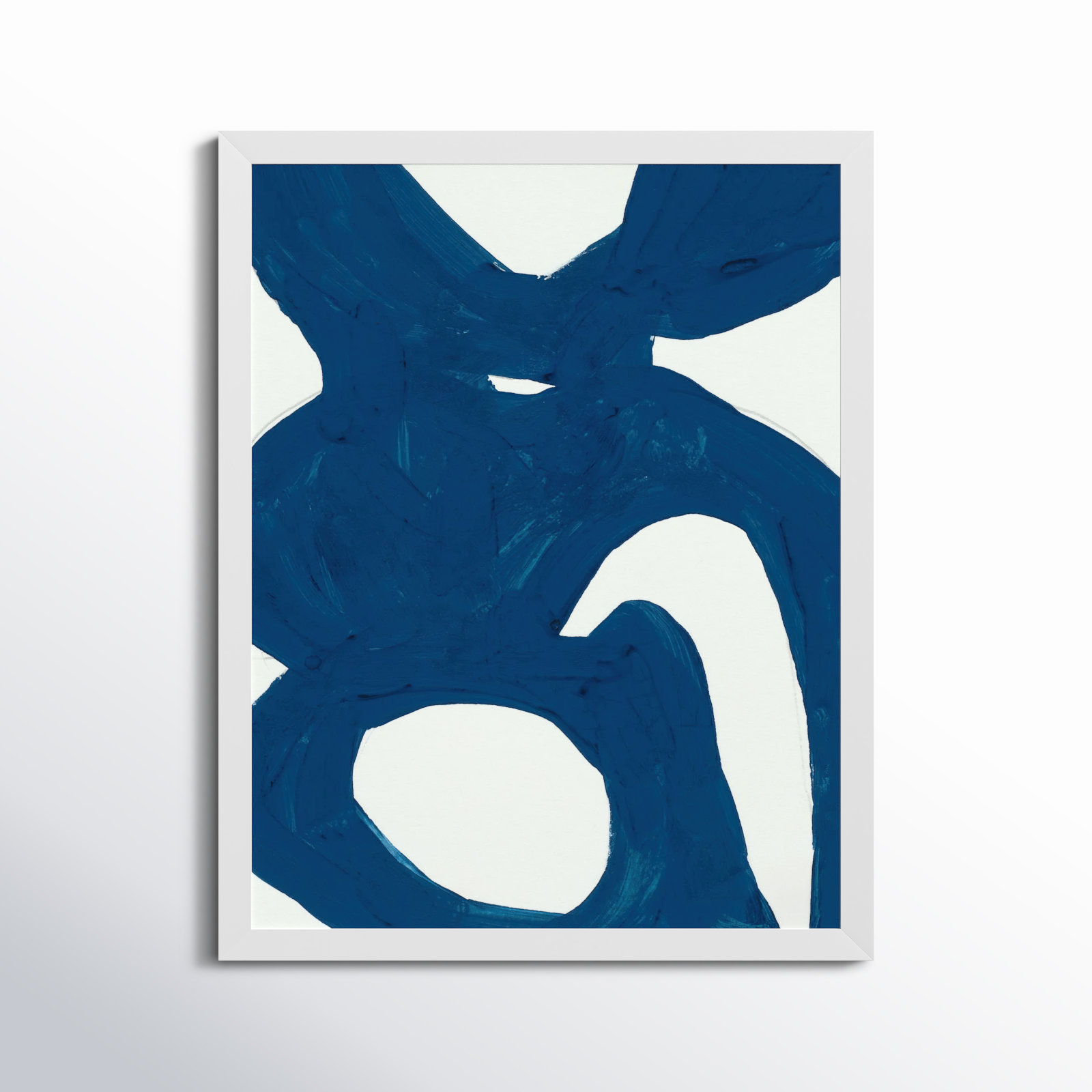 Blue Harmony 1 by Andrea Stokes, White Framed, 38" H x 30" W x 1.25" D