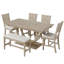 Ensemble de 6 tables de salle à manger en bois 6 pièces avec banc long et 4 chaises de style moderne