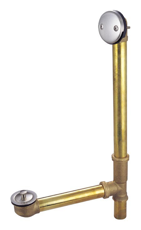 Made to Match Leg Tub Drain with Overflow, Brushed Nickel