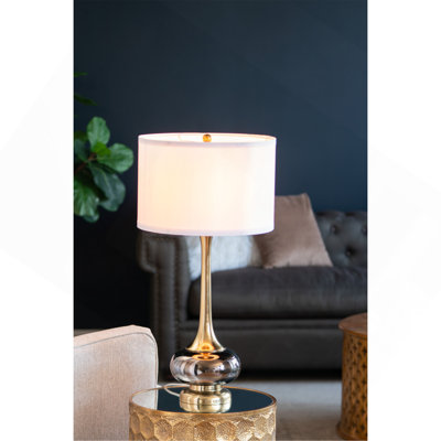 D15x29" Table Lamp With Glass Drum