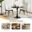 Ensemble de salle à manger rond moderne 3 pièces, table à piédestal noir et chaises capitonnées-1663900931