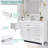 Spindell 84 Inch White Bathroom Vanity Base Only