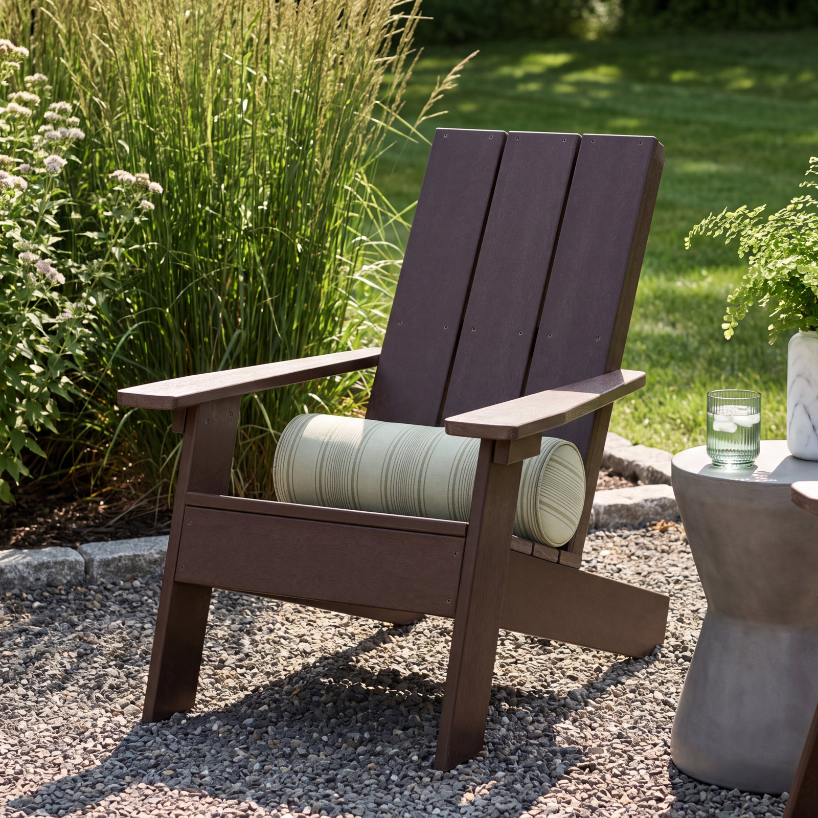 Outdoor Adirondack Set, Weathered Acorn