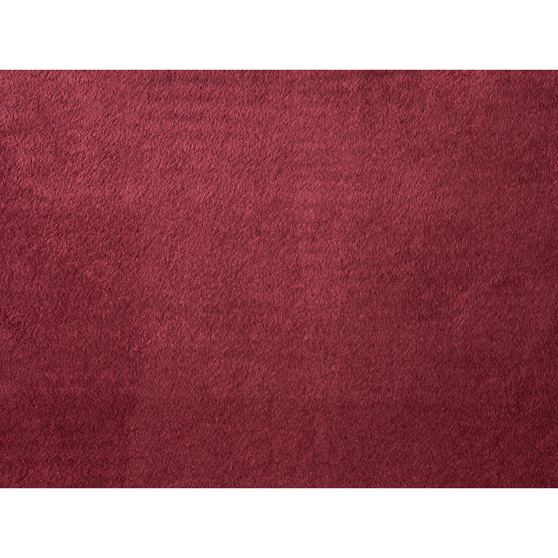 Taeler Washable Modern Living Room Rug Polyester Plain - Anti-Slip Felt Backing Carpet Bedroom-Hallway, Red