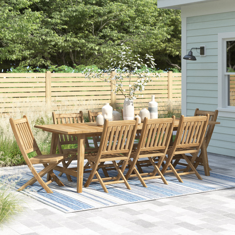 Marina 9 Piece Outdoor Patio Teak Outdoor Dining Set by Modway