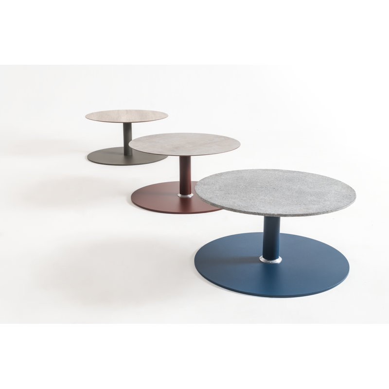 Yoyo Outdoor Round Coffee Table, 19.6" W x 19.6" L, Brown Gray, CL Polar Oak