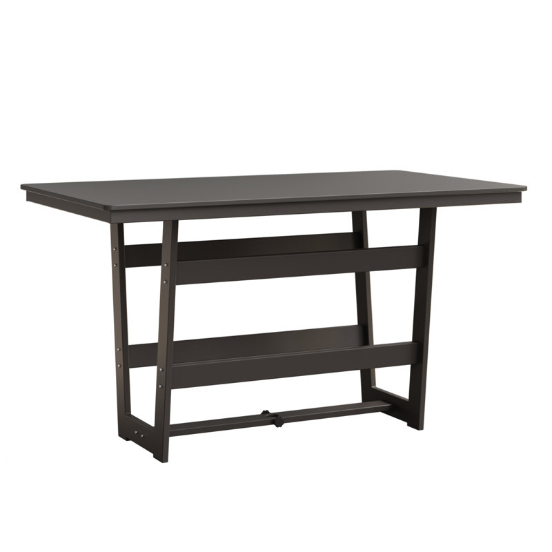 Table de bar rectangulaire de 70 po Berlin Gardens Hudson, Acier inoxydable martelé, Graphite