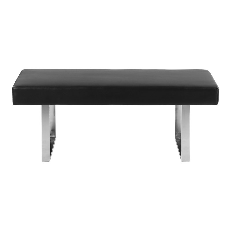 Havilland Faux Leather Upholstered Bench, Black