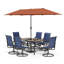 8 ensembles de salle à manger d'extérieur avec parasol 8 pièces-100041323-100041324