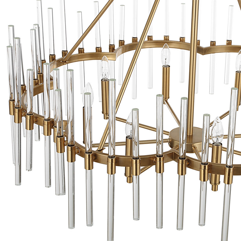 8 - Light Glass/Steel Chandelier