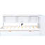 Lit de jour simple en blanc avec deux tiroirs de rangement et ports - Construction supplémentaire pour une chambre soignée-514473289