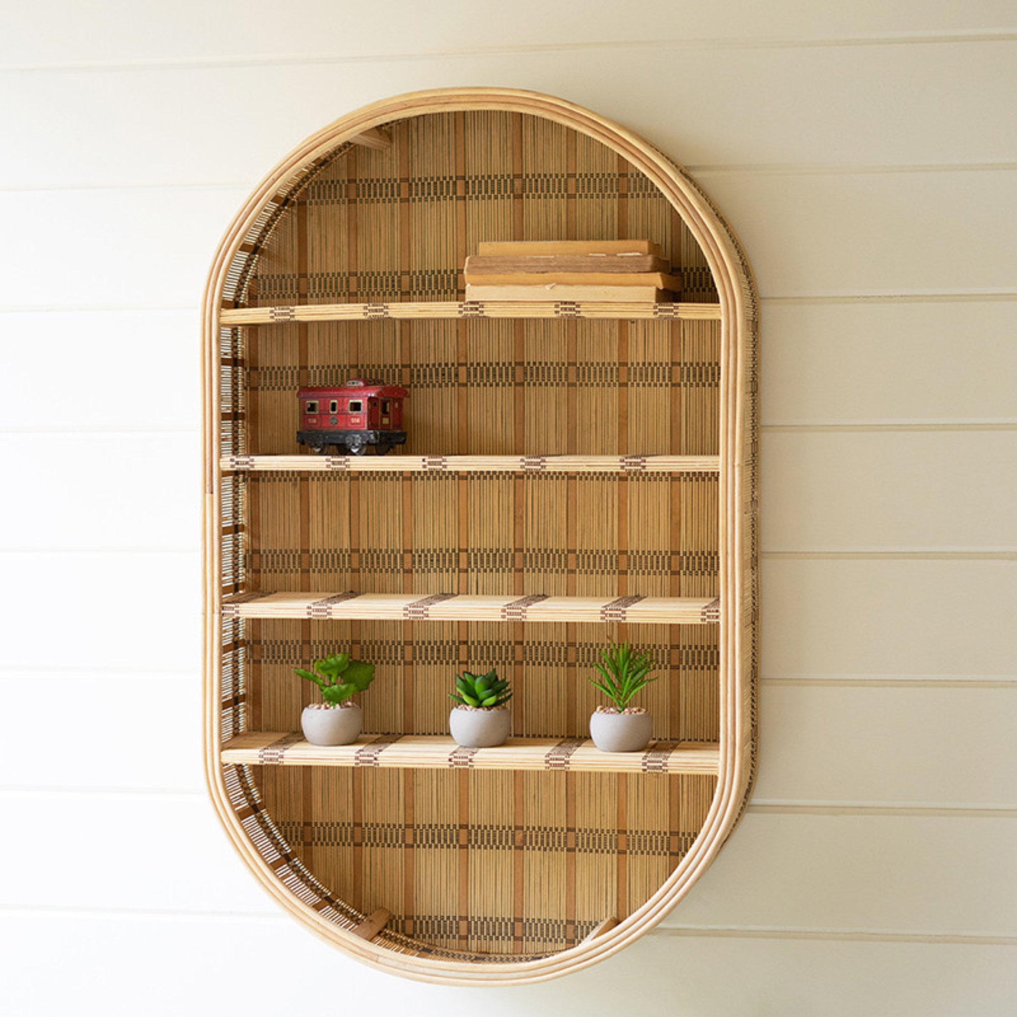 Kalalou 4 Piece Oval Solid Wood Accent Shelf | Wayfair