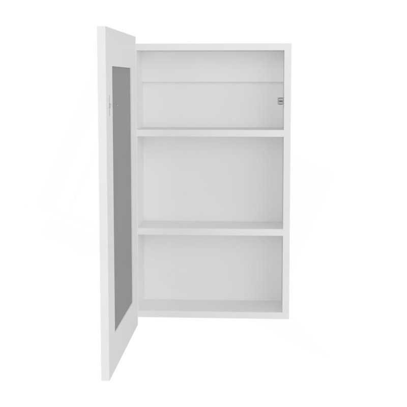 Pharmacie H 25,7 po, 1 porte, 3 tablettes, 1 miroir