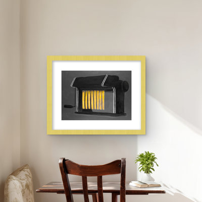 Machine à pâtes fraîches - jaune nature morte, impression encadrée