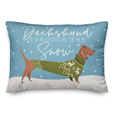  Coussin teckel à travers la neige