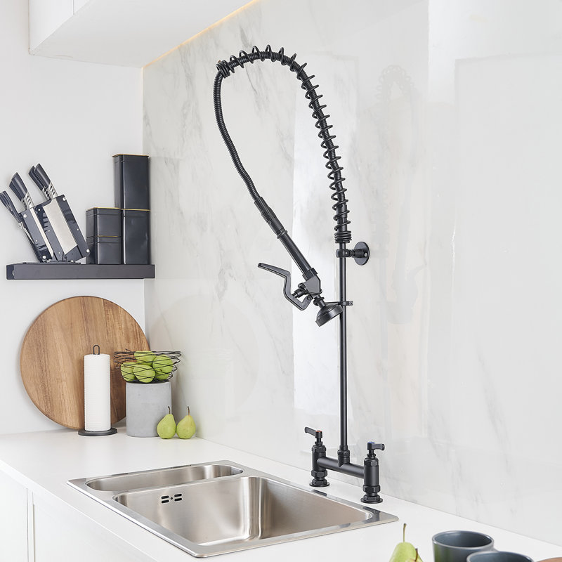 VIBRANTBATH Pull Down Kitchen Faucet, Polished Chrome