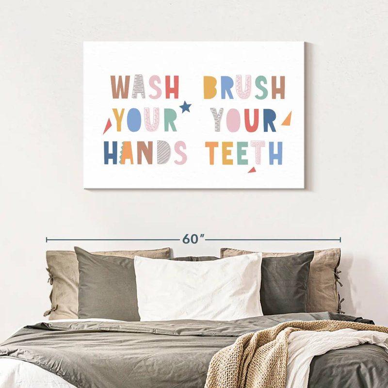 " Nursery Wash And Brush " by IvaCuddlyMural, 30" H x 45" W x 1.25" D