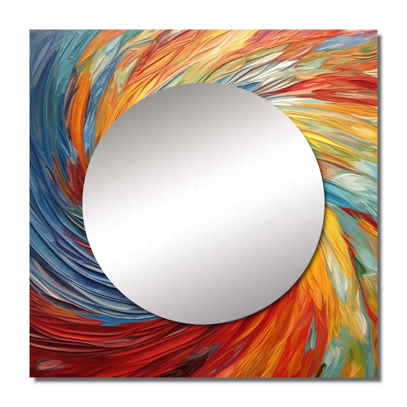 Grand miroir carré Azirah - Spiral Symphony II, 29 po x 29 po