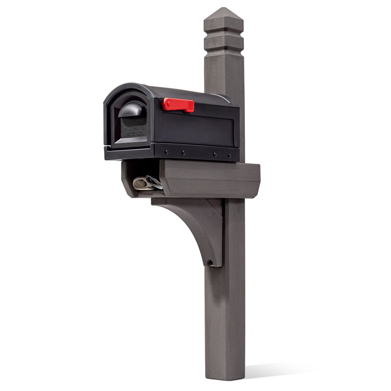 Lakewood Black and Dark Cedar Resin Mailbox Post Kit