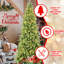 Arbre de Noël à crayon mince de 5 pi, 200 lumières à DEL blanc chaud, 610 branches Pe + réalistes, arbre facile à installer dans les espaces restreints avec support économiseur d'énergie et structure à charnières pour les bureaux