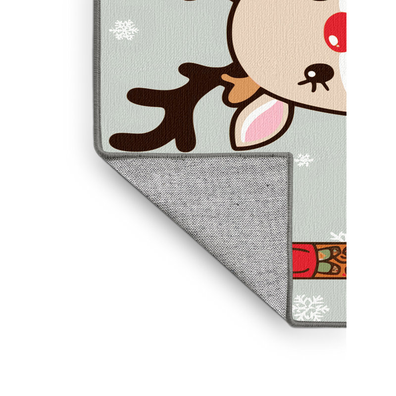 Tapis de vacances d'hiver de Noël lavable The Holiday Aisle®, Rectangulaire 2 pi x 3 pi