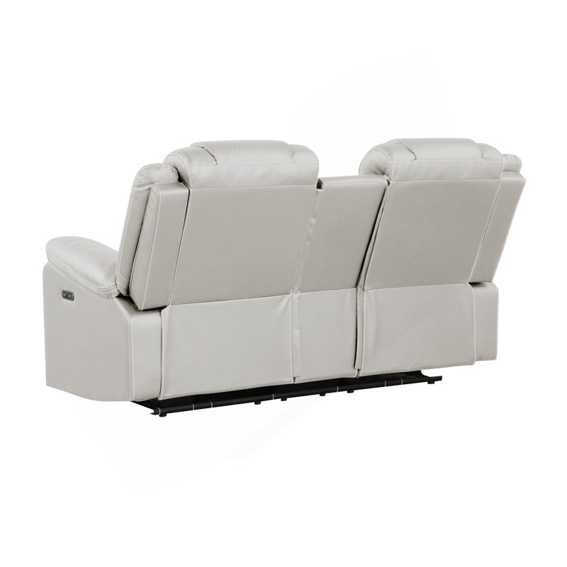 Fauteuil inclinable électrique moderne et contemporain à DEL 2 pièces avec canapé et causeuse avec porte-gobelets et console Bluetooth