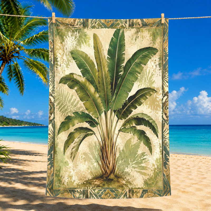 Serviette de plage 1PCS Tropical Banana Leaf
