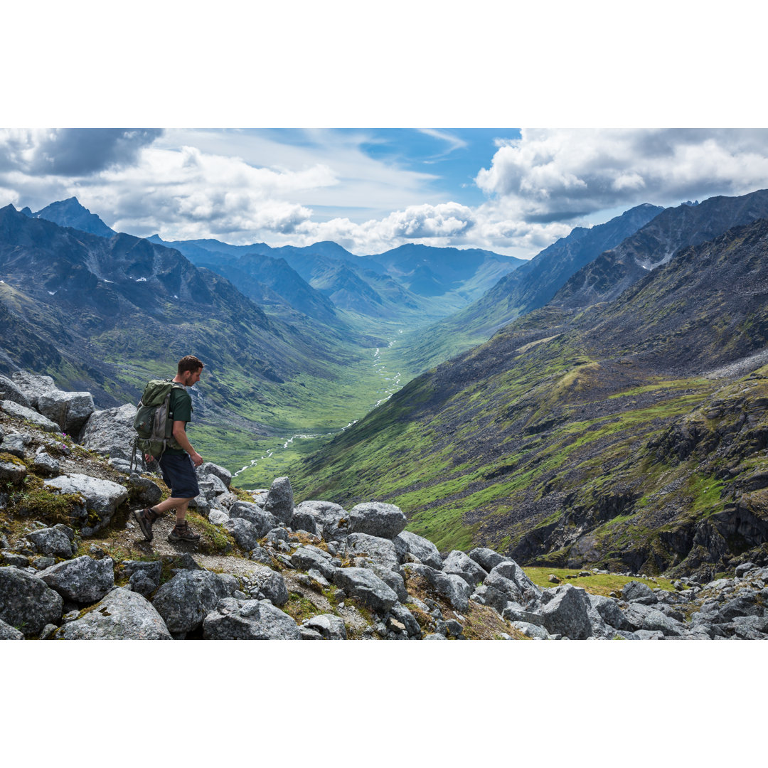 Hiker In Alaska - Wrapped Canvas Print