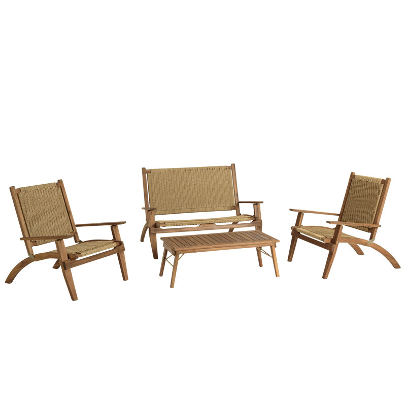 Garden Furniture Set 4 Seaters In Oiled Acacia